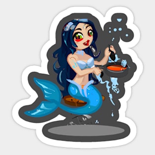 Cooking Mermaid Sticker